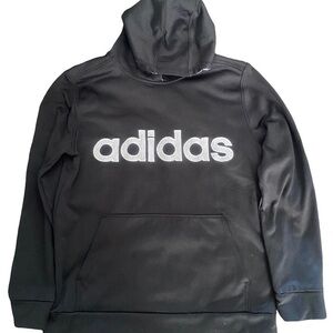 Adidas Black Hoodie with White Logo boys L/G